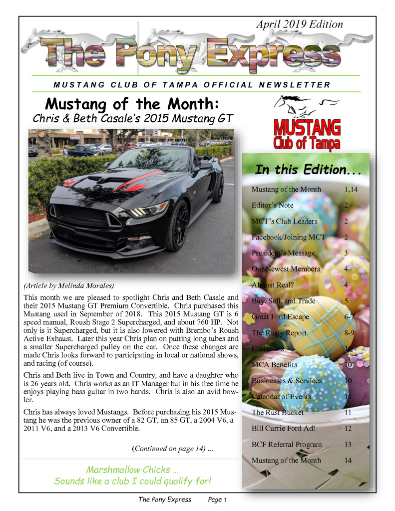 thumbnail of MCT Newsletter – April 2019