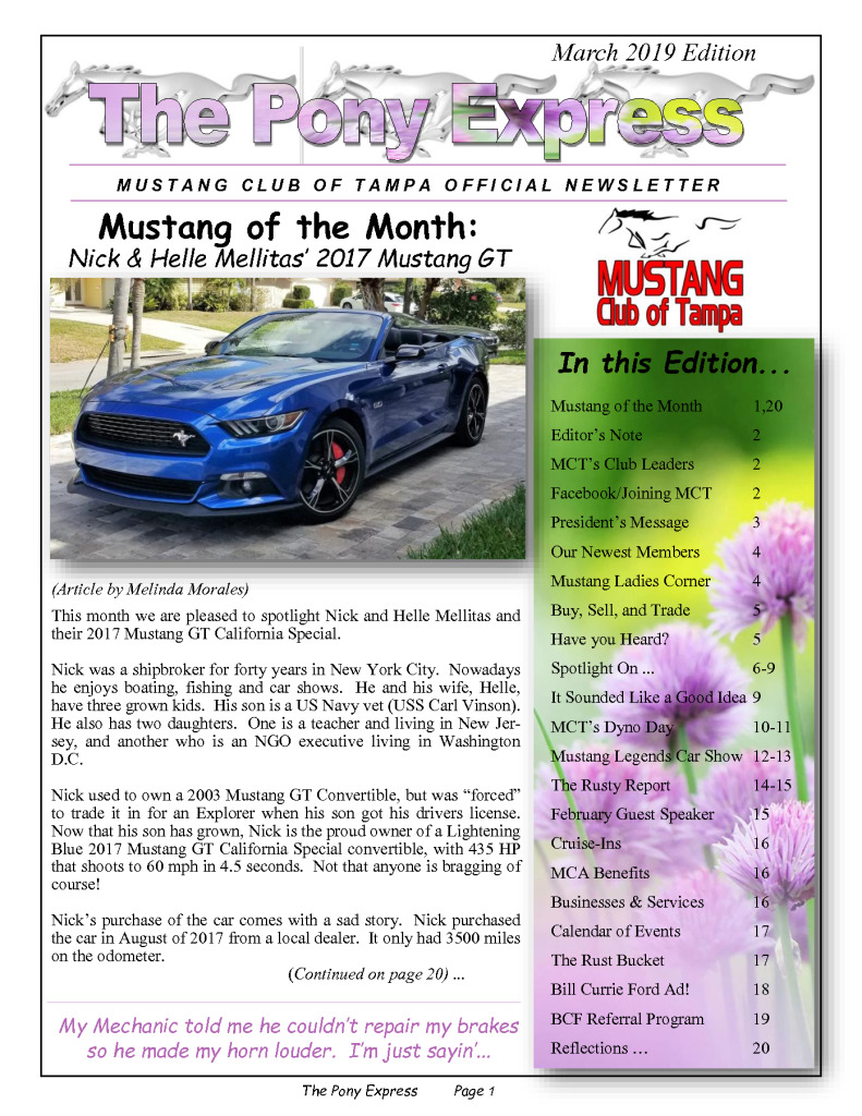 thumbnail of MCT Newsletter – March 2019